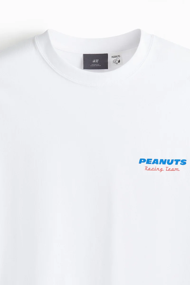 H&M Loose Fit Peanuts Printed T-Shirt