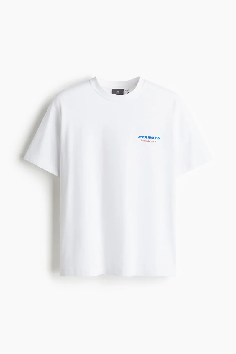 H&M Loose Fit Peanuts Printed T-Shirt