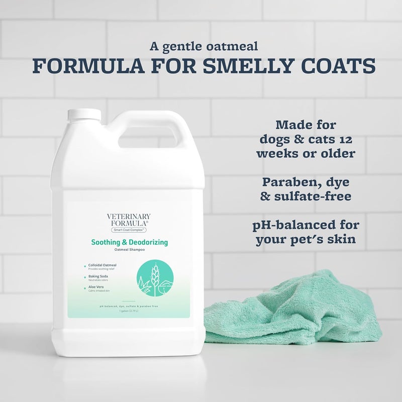 Veterinary Formula Solutions Soothing and Deodorizing Oatmeal Shampoo for Dogs, 128 oz/1 Gallon – Baking Soda, Zinc, Aloe Eliminates Odors, Cleanses, Hydrates and Heals Skin – Long Lasting Fragrance - Image 3