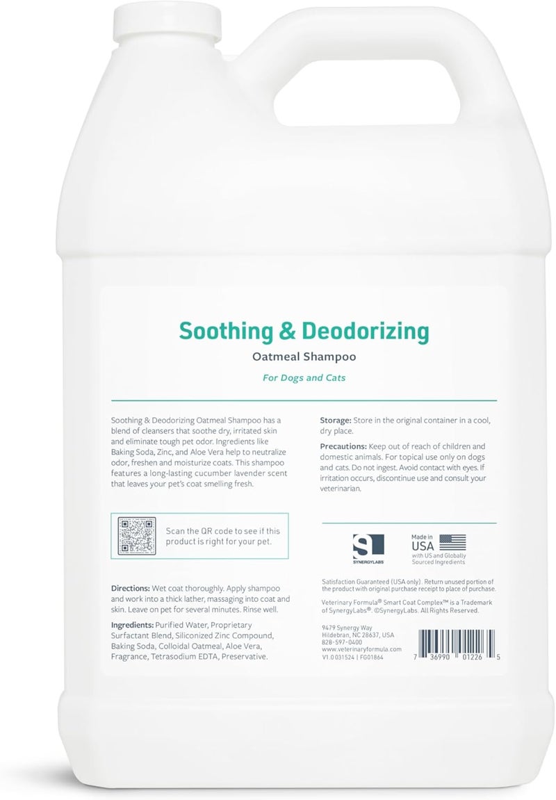 Veterinary Formula Solutions Soothing and Deodorizing Oatmeal Shampoo for Dogs, 128 oz/1 Gallon – Baking Soda, Zinc, Aloe Eliminates Odors, Cleanses, Hydrates and Heals Skin – Long Lasting Fragrance - Image 5