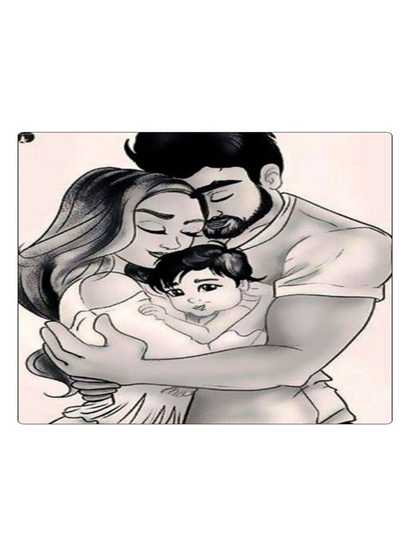 RKN Printed Anti-Slip Gaming Mouse Pad Black/White