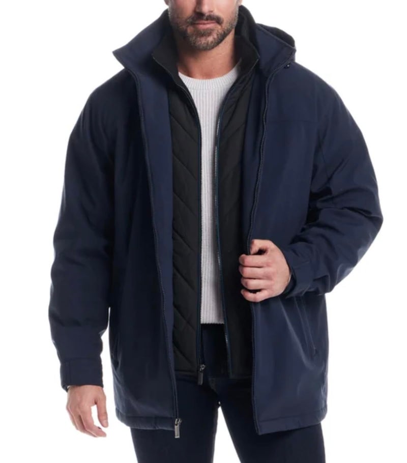 Weatherproof Men's Stetch Ultratech Windproof and Water Resistant Jacket (US, Alpha, Medium, Regular, Regular, Blue) - Image 1