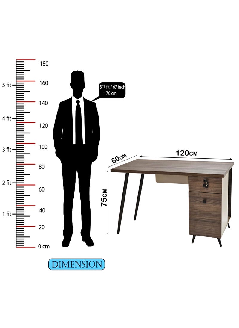 Generic - Wood Office Desk Computer Table, Modern Computer Desk Or Study Table 120*60*75cm. - Image 1
