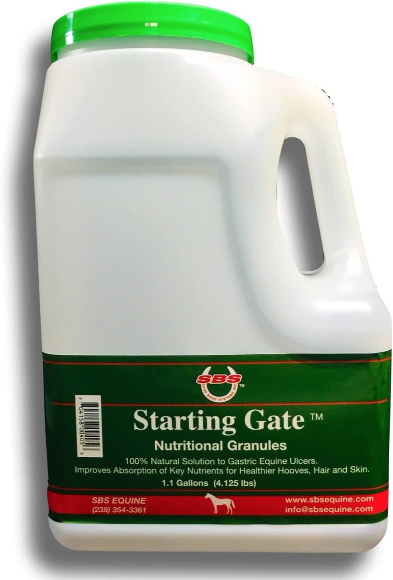 SBS Equine Starting Gate Granules - Horse Stomach Ulcer Treatment & Ulcer Relief, Horse Supplement Formula Scoop for Feed, Perfect Prep as a Hair, Skin & Hoof Supplement (1.1 Gallon) - Image 1