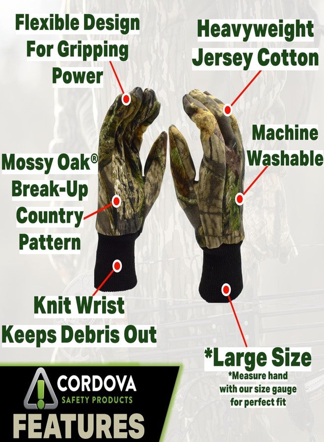 Cordova 14031MSY Heavy-Weight Jersey Cotton Knit Wrist Hunting Gloves, Mossy Oak Break-Up Country, Large - Image 2