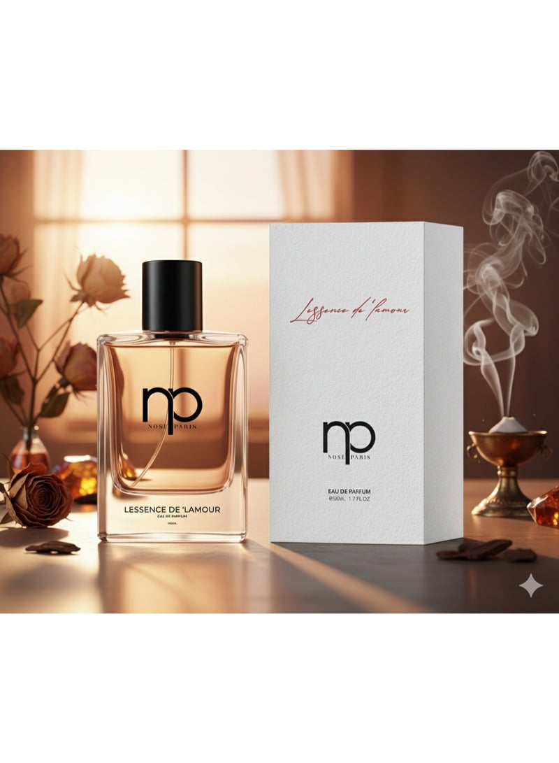 Nose Paris L’essence De L’amour (Essence of Love) for Men - Eau de Parfum, 50ml - Luxury Amber Oud & Smoky Rose Scent - Image 3
