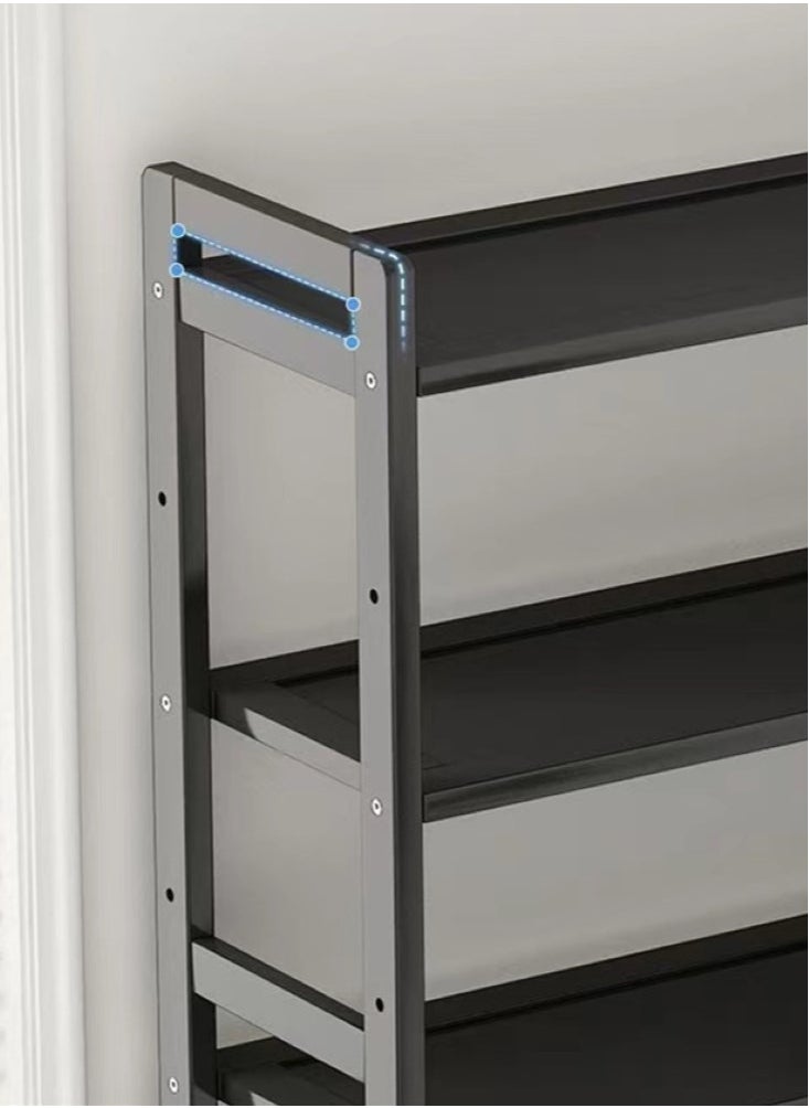 Kutis 5-Tiers Creative Bookshelf Bookcase Living Room Storage Rack Steel Material Black 70x25x128 cm  - Image 2