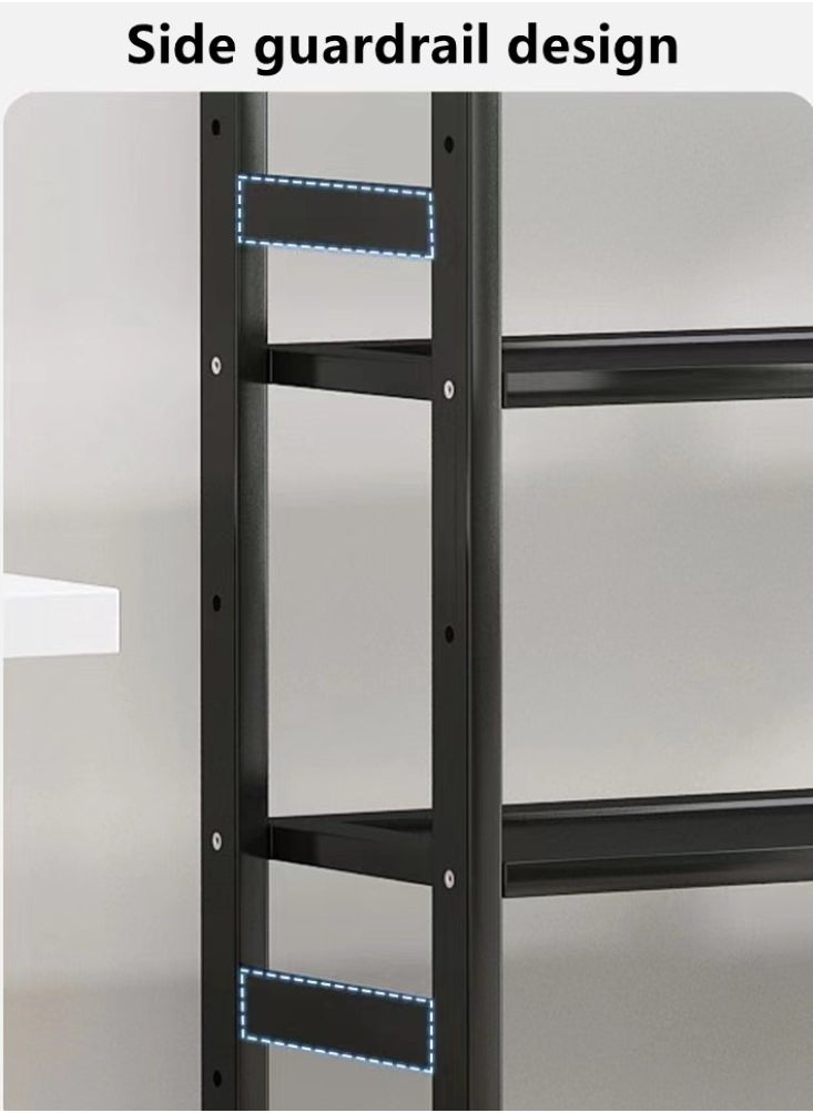 Kutis 5-Tiers Creative Bookshelf Bookcase Living Room Storage Rack Steel Material Black 70x25x128 cm  - Image 3