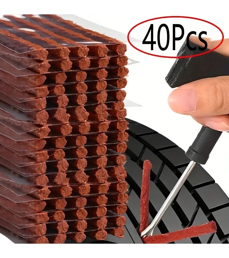 40pcs Tire Repair Kit for Quick Flat Tire Fix, Car and Motorcycle - Image 1