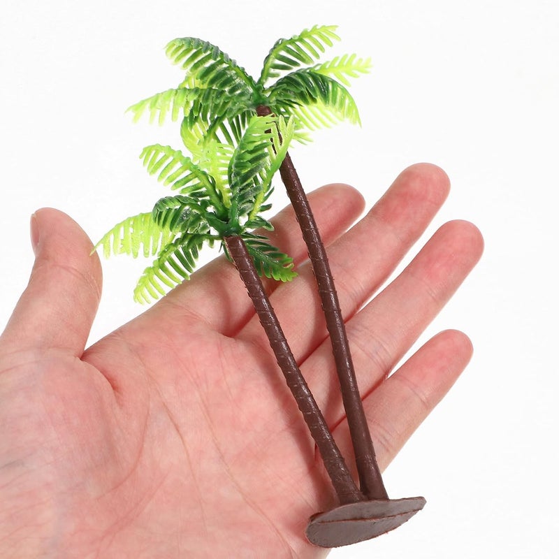 Spec upgraded improved quality MAGICLULU 12pcs Miniature Coconut Trees Model Palm Tree Cake Topper Mini Fake Palm Decor Artificial Greenery Plant Decoration for Micro Aquarium Garden Building Landscape Sandbox Precision made - Image 3