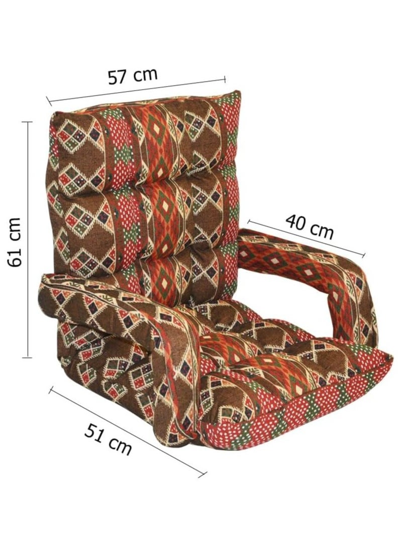 سمارت هوم كرسي أرضي قابل للطي فخم مبطن ومريح وناعم الملمس مع مسند زراع ، مقعد رحلات ،كرسي رياضي، كرسي خارجي وكرسي حديقة - Image 2