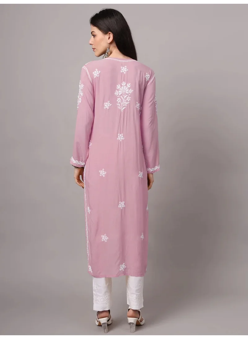 Alaya Hand Embroidered Chikankari Modal Kurta-AL4059
