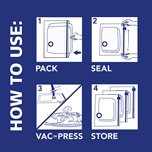 Shrink-Pak Hefty Shrink-Pak Vacuum Storage Bags - Space Saver for Under Bed Storage, Clothing and Comforters, 3X More Storage Space, 6 Medium Zipper Bags - Image 4