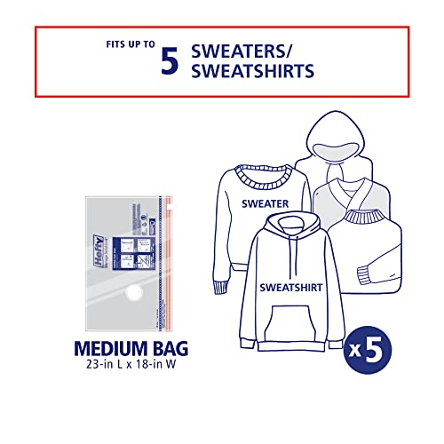Shrink-Pak Hefty Shrink-Pak Vacuum Storage Bags - Space Saver for Under Bed Storage, Clothing and Comforters, 3X More Storage Space, 6 Medium Zipper Bags - Image 5