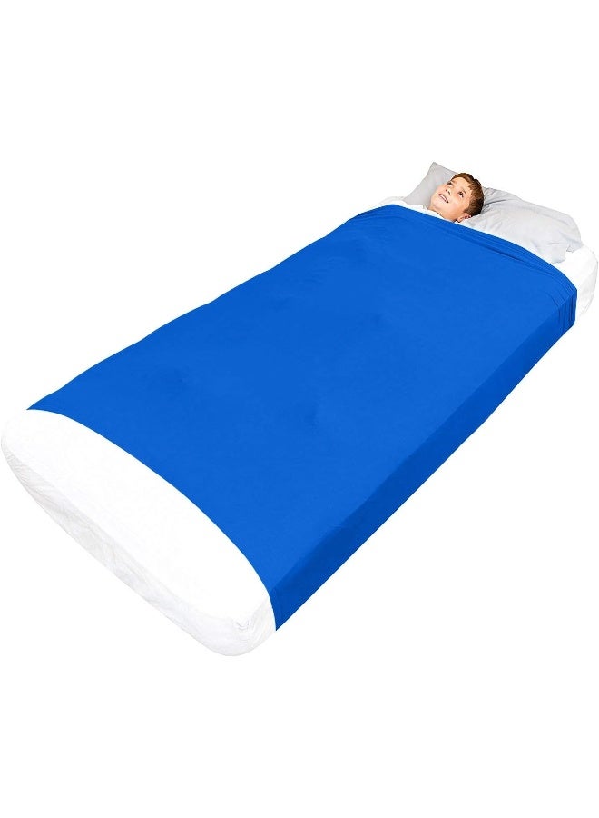 Special Supplies Special Supplies Sensory Bed Sheet for Kids Compression Alternative to Weighted Blankets  Breathable Stretchy  Cool Comfortable Sleeping Bedding Blue Twin  - Image 3