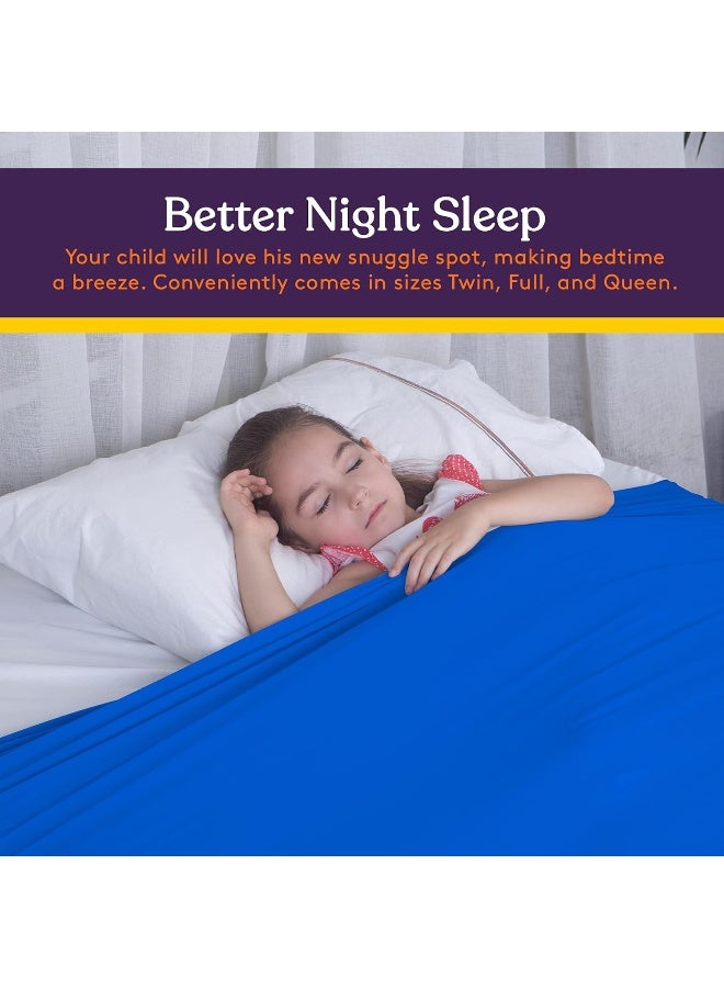 Special Supplies Special Supplies Sensory Bed Sheet for Kids Compression Alternative to Weighted Blankets  Breathable Stretchy  Cool Comfortable Sleeping Bedding Blue Twin  - Image 2