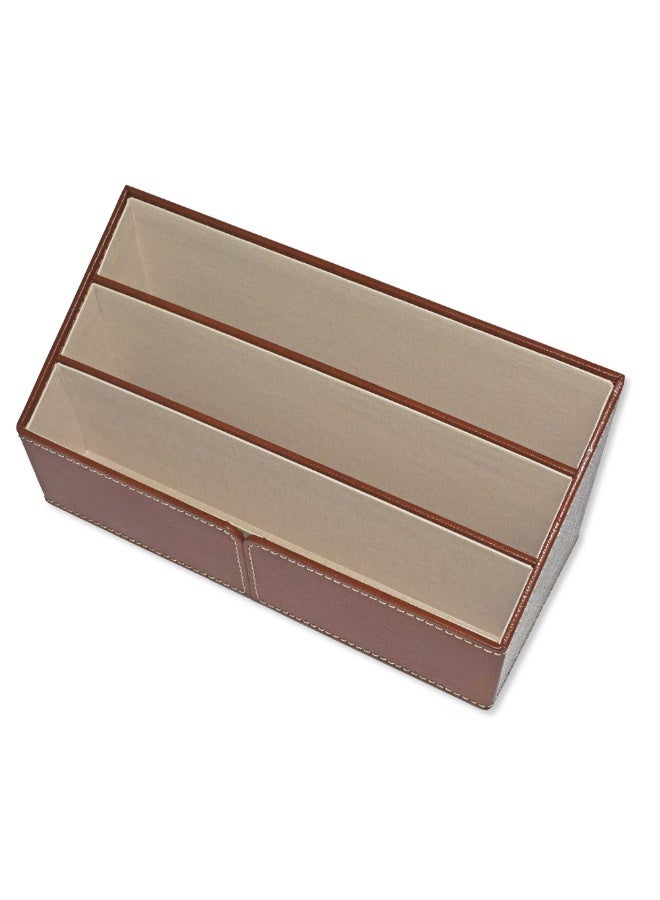 FIS Paper and Envelope Holder for Desk Set German Bonded Leather Material Size:25x11x12.8cm-with Box-Brown -FSDSEHBLBR - Image 3