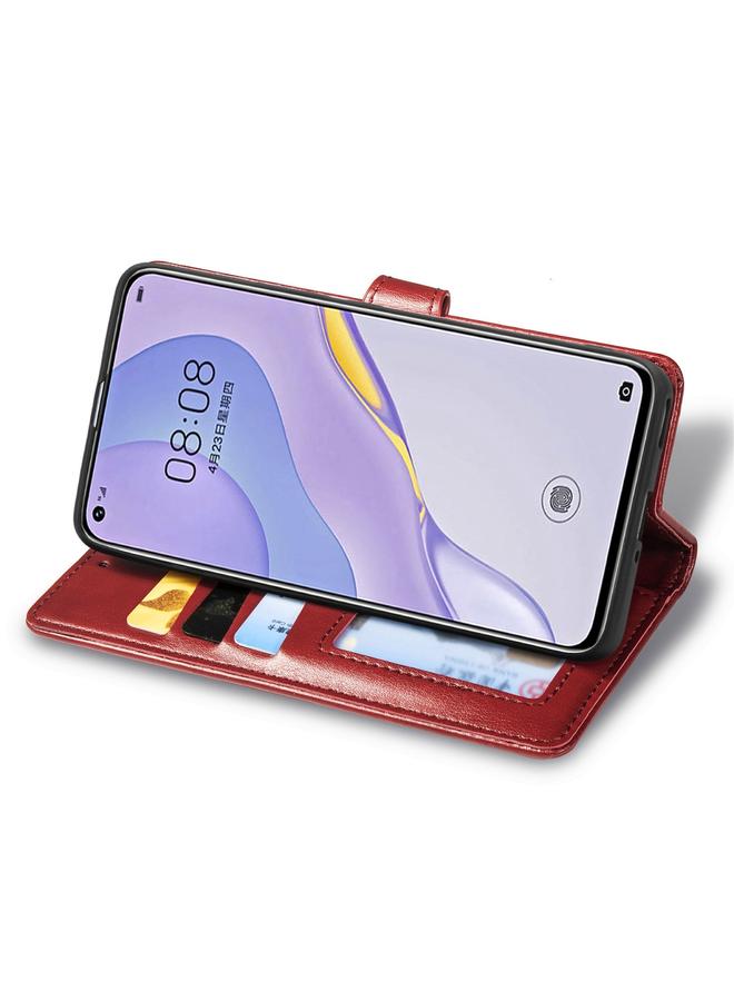 S-TOP Case For Huawei Nova 7 Pro Retro Solid Color Leather Buckle Phone Case with Lanyard & Photo Frame & Card Slot & Wallet & Stand Function - Image 4