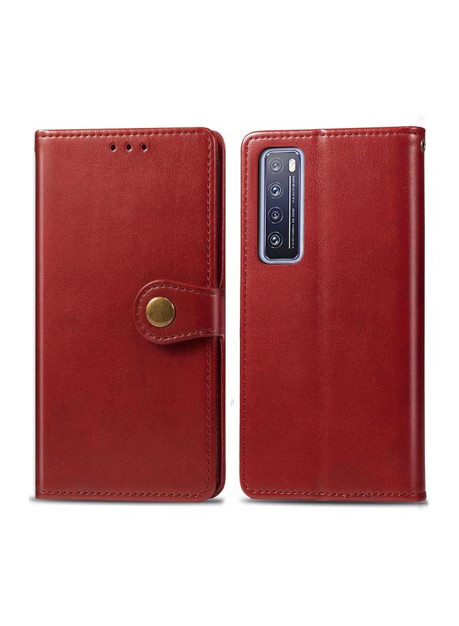 S-TOP Case For Huawei Nova 7 Pro Retro Solid Color Leather Buckle Phone Case with Lanyard & Photo Frame & Card Slot & Wallet & Stand Function - Image 2