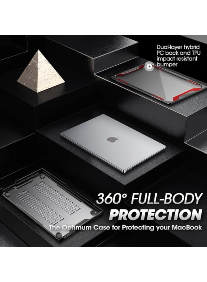 erorex Case Designed for MacBook Pro 16 Inch (2021 Release) A2485 M1 Pro / M1 Max,Slim Clear Protective Cover for MacBook Pro 16" with Touch ID - Black/Red - Image 2