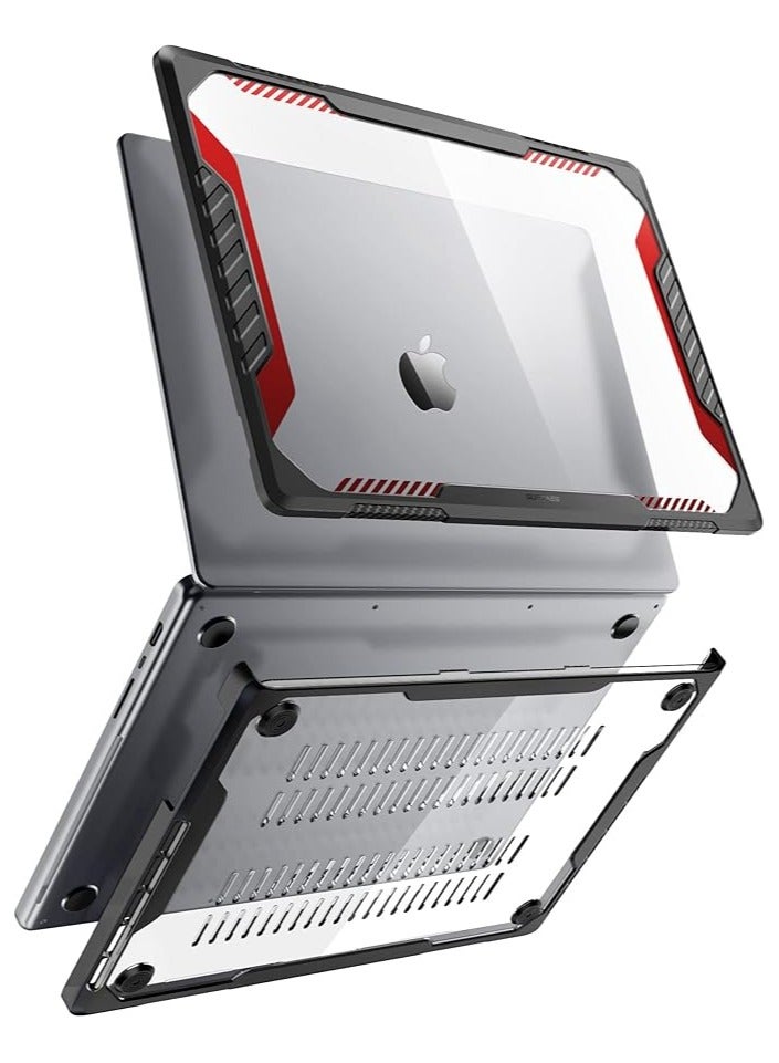 erorex Case Designed for MacBook Pro 16 Inch (2021 Release) A2485 M1 Pro / M1 Max,Slim Clear Protective Cover for MacBook Pro 16" with Touch ID - Black/Red - Image 4