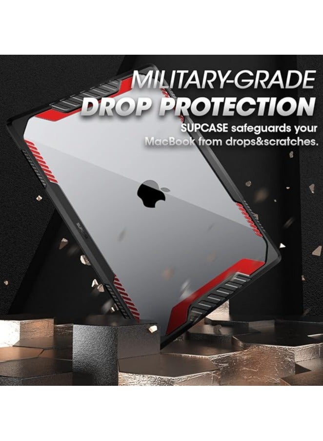 erorex Case Designed for MacBook Pro 16 Inch (2021 Release) A2485 M1 Pro / M1 Max,Slim Clear Protective Cover for MacBook Pro 16" with Touch ID - Black/Red - Image 3