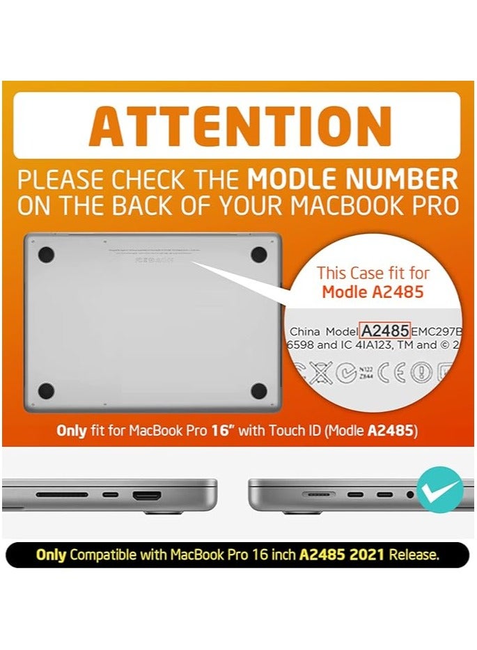 erorex Case Designed for MacBook Pro 16 Inch (2021 Release) A2485 M1 Pro / M1 Max,Slim Clear Protective Cover for MacBook Pro 16" with Touch ID - Black/Red - Image 5