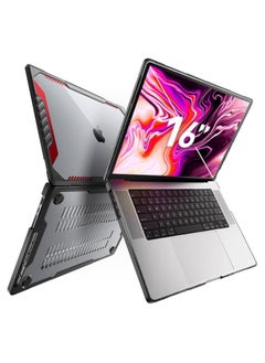 erorex Case Designed for MacBook Pro 16 Inch (2021 Release) A2485 M1 Pro / M1 Max,Slim Clear Protective Cover for MacBook Pro 16" with Touch ID - Black/Red  - Image 1