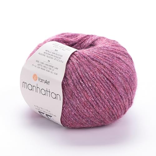 YarnArt Yarn Art Manhattan Wool Blend Knitting Yarn with Metallic Thread 176 Oz 21872 Yds Sport Weight