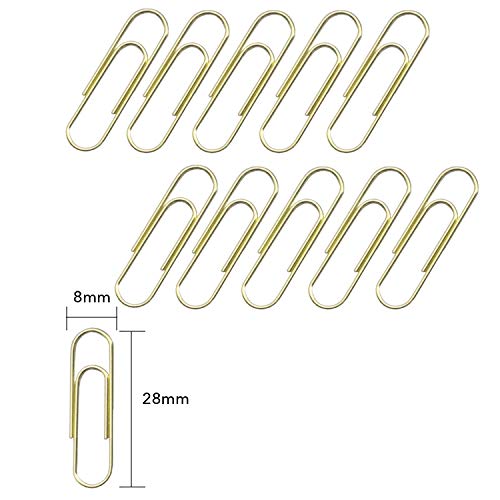 kootiko Gold Cute Paper Clips Small, 300 Pcs Smooth Stainless Steel Paperclips Small for Office, School, Home Supplies Wedding Women Girls Kids Students (1 inch/ 28mm) - Image 2