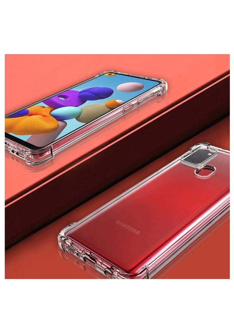 MUNTAQI Samsung Galaxy A21S Case Cover Protective Shock Absorption Bumper soft Transparent Case (Clear) - Image 5