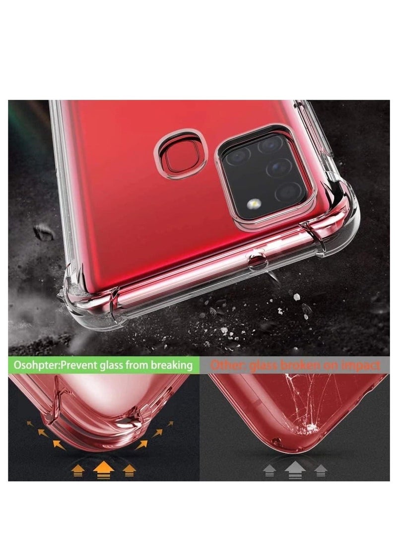 MUNTAQI Samsung Galaxy A21S Case Cover Protective Shock Absorption Bumper soft Transparent Case (Clear) - Image 4