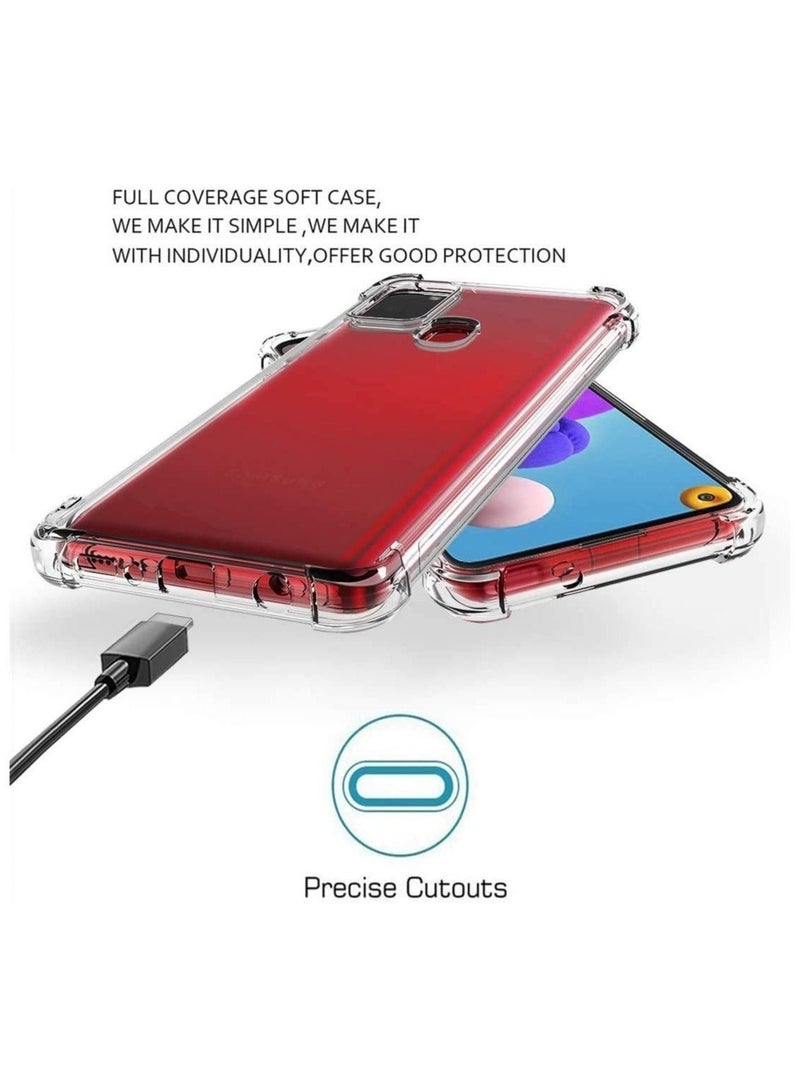 MUNTAQI Samsung Galaxy A21S Case Cover Protective Shock Absorption Bumper soft Transparent Case (Clear) - Image 3