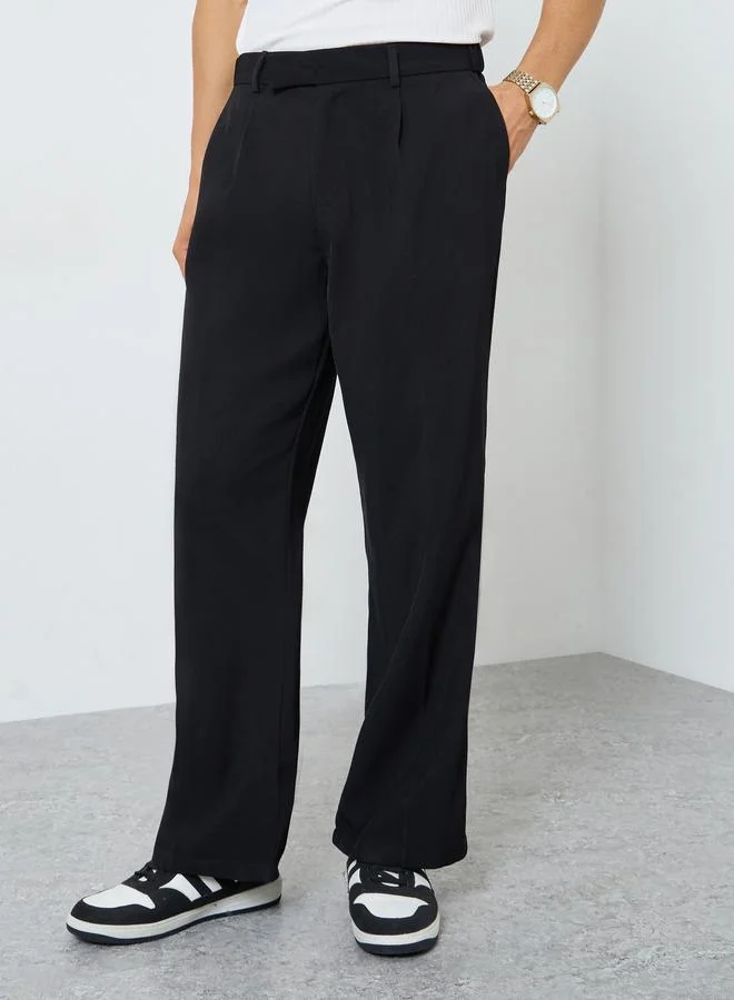 تايك تو بنطال رجالي سادة بقصة مستقيمة