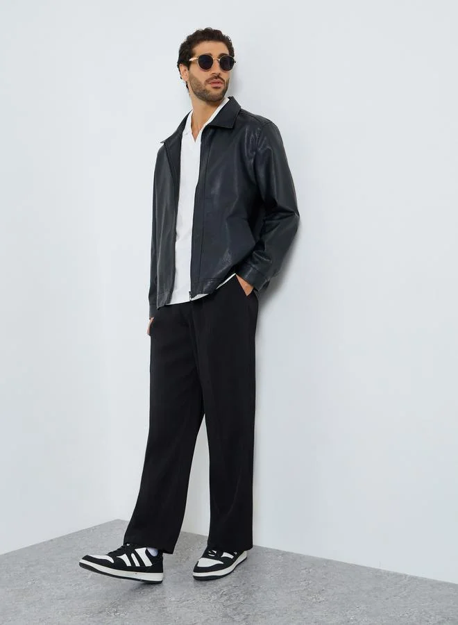 تايك تو بنطال رجالي سادة بقصة مستقيمة