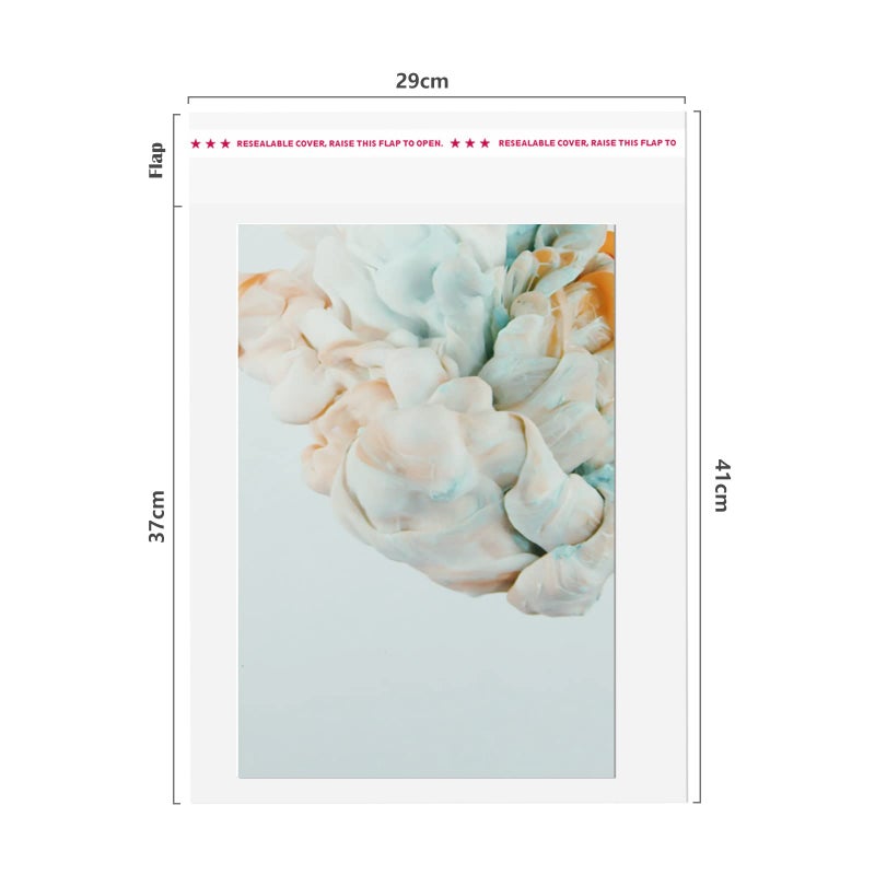 Egofine Self Sealing Cellophane Bags 100 PCS, Crystal Sealed Clear Bags for 11x14 Art Prints, Bag Size: 11.41x14.57 inches - Image 2