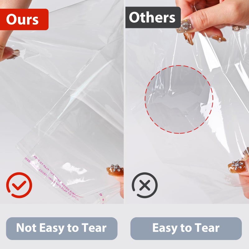 Egofine Self Sealing Cellophane Bags 100 PCS, Crystal Sealed Clear Bags for 11x14 Art Prints, Bag Size: 11.41x14.57 inches - Image 4