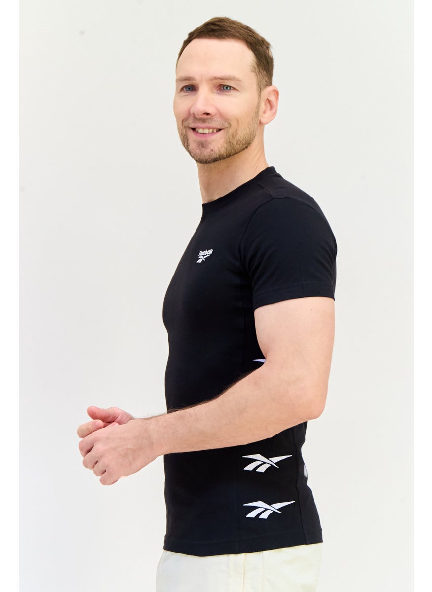 Reebok Men Sportswear Fit Short Sleeve Outdoor T-Shirt, Black  - Image 2