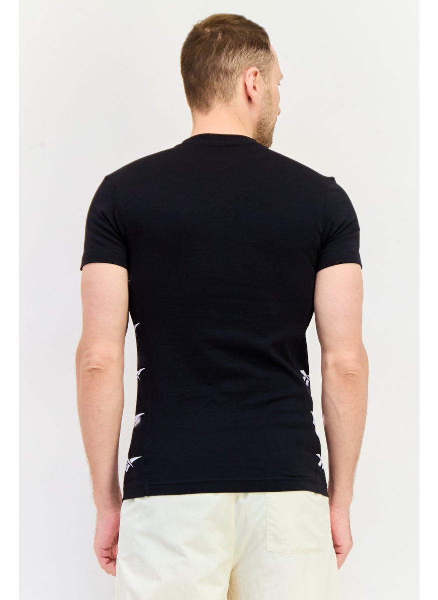 Reebok Men Sportswear Fit Short Sleeve Outdoor T-Shirt, Black  - Image 3
