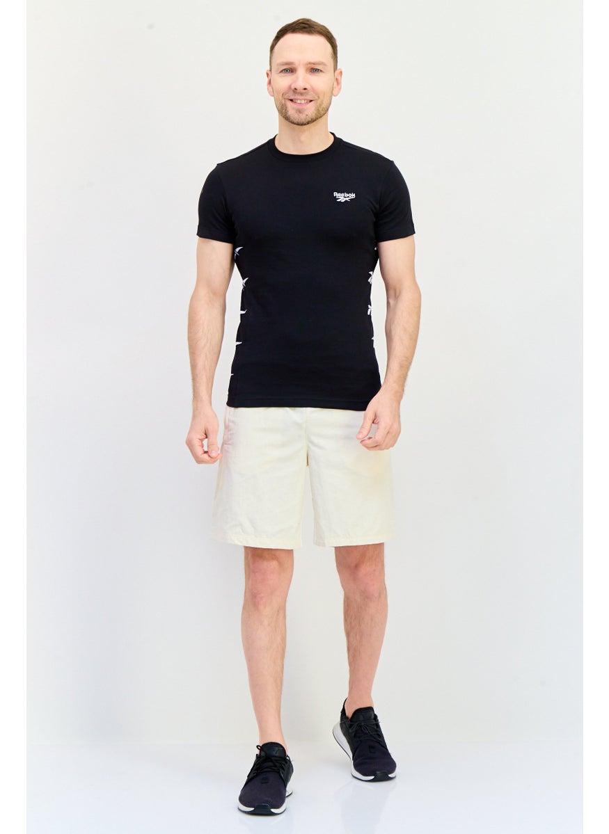 Reebok Men Sportswear Fit Short Sleeve Outdoor T-Shirt, Black  - Image 4