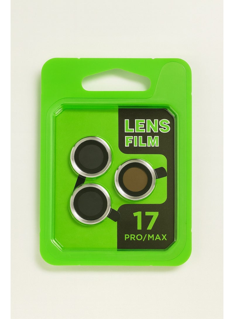 iPhone 17 Pro / Pro Max Camera Lens Protector – Silver Metal Frame, Ultra-Clear Scratch & Impact Protection - Image 1