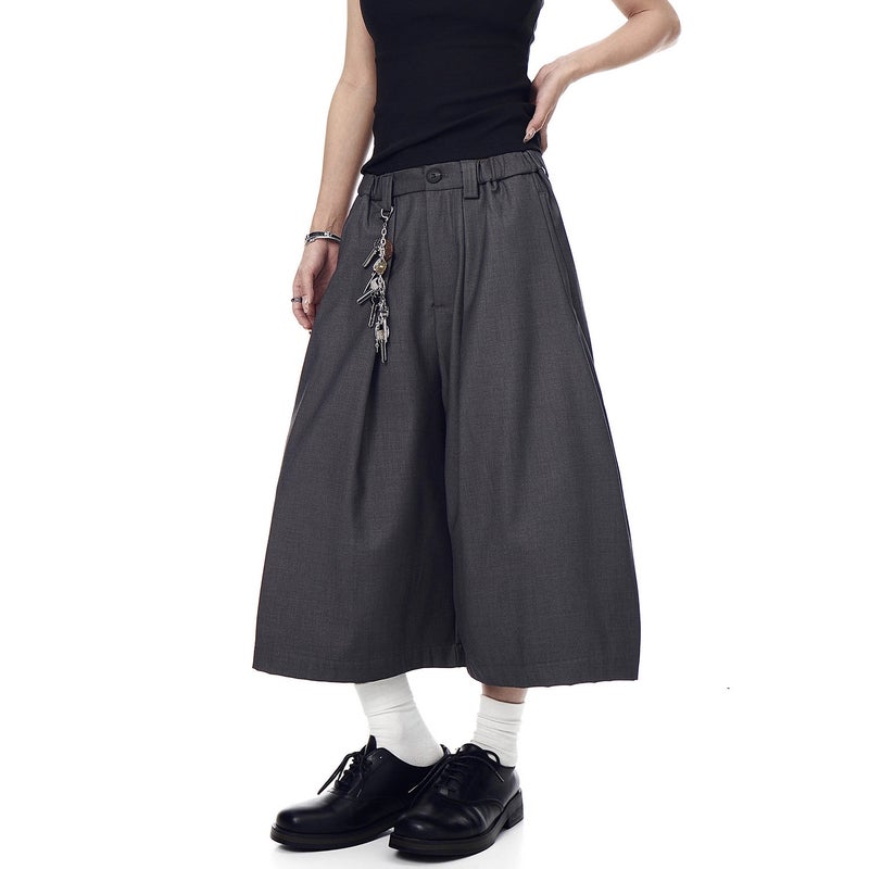American Style Cleanf Pleated Wide Leg Cropped Pants Women Summer Casual High Waist Straight Trousers - Image 4