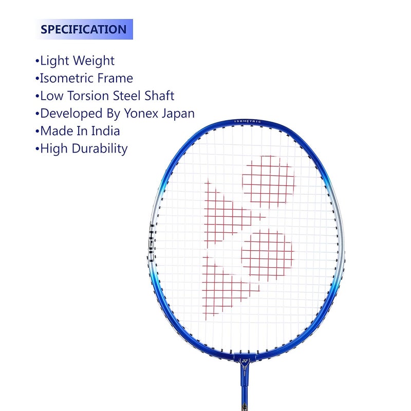 Yonex ZR 100 مضرب بادل خفيف من الألمنيوم مع غلاف كامل للمضرب (أزرق) | للمبتدئين | 95 جرام | عالي المتانة - Image 2