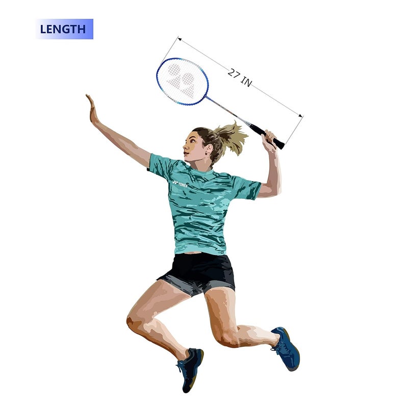 Yonex ZR 100 مضرب بادل خفيف من الألمنيوم مع غلاف كامل للمضرب (أزرق) | للمبتدئين | 95 جرام | عالي المتانة - Image 5