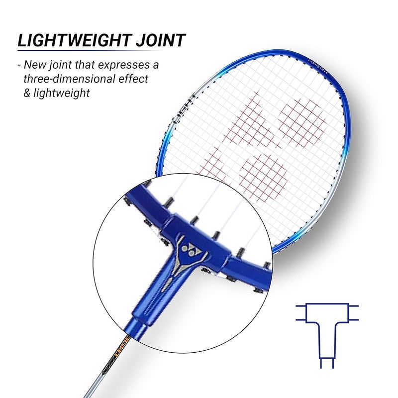 Yonex ZR 100 مضرب بادل خفيف من الألمنيوم مع غلاف كامل للمضرب (أزرق) | للمبتدئين | 95 جرام | عالي المتانة - Image 4