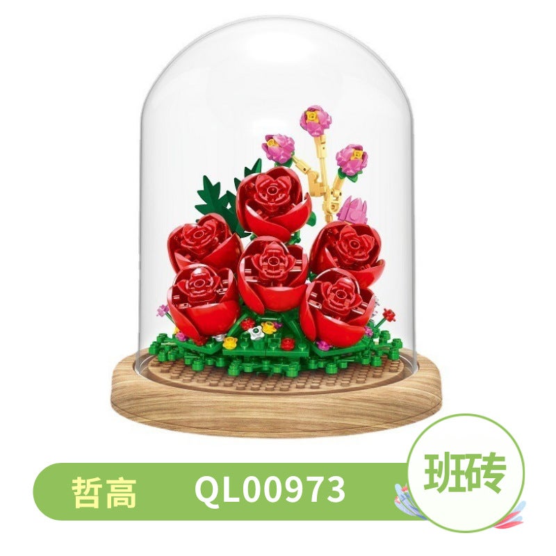Zhegao 00977 Eternal Flower Building Blocks Rose Flower Ornament Educational Assembly Toy Creative Assembly Toy - Image 2