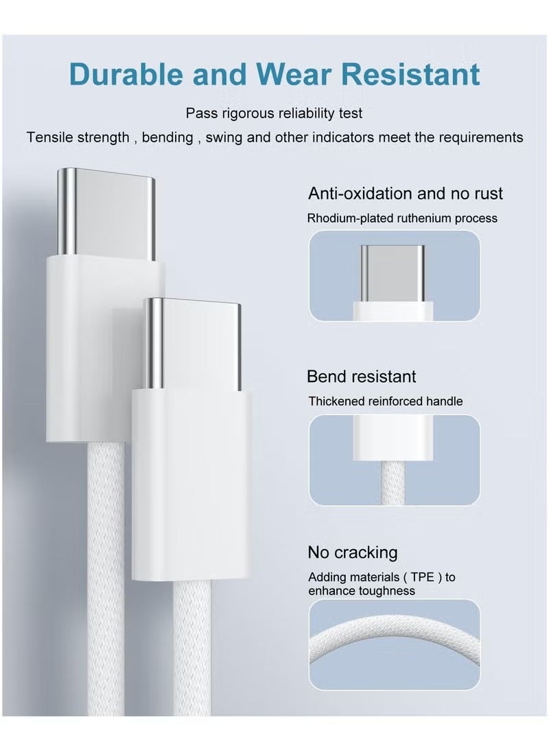URBBKING 20W USB C Wall Charger Plug with 2m USB C to USB C Fast Charging Data Sync Cable for iPhone 16/16 Plus/16 Pro/16 Pro Max,iPhone 15/15 Plus/15 Pro/15 Pro Max, iPad Pro/Air/Mini/10th.  - Image 5