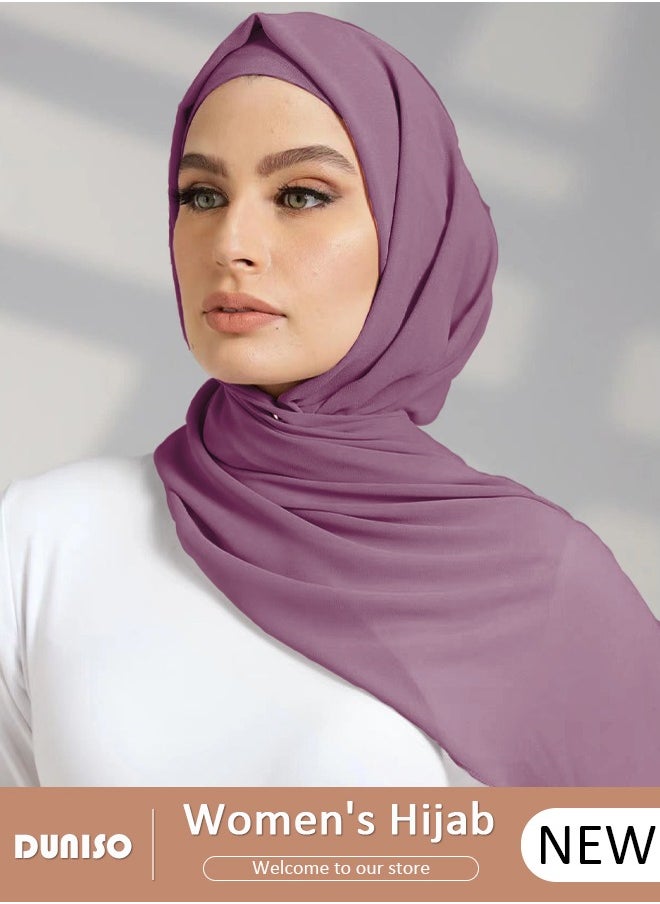 DUNISO - Women's Hijab, Premium Breathable Chiffon Hijab, Stylish and Comfortable Hijab Scarfs,  Very Comfy & Good for Everyday Use, Versatile and Artistic Scarf for Women - Image 1