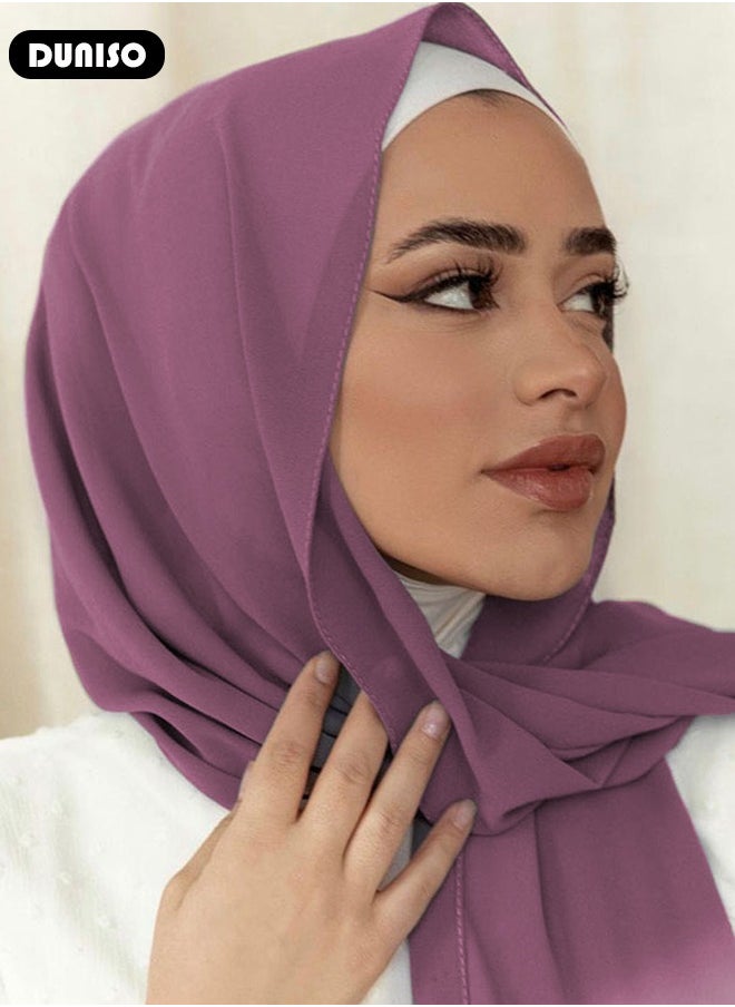 DUNISO - Women's Hijab, Premium Breathable Chiffon Hijab, Stylish and Comfortable Hijab Scarfs,  Very Comfy & Good for Everyday Use, Versatile and Artistic Scarf for Women - Image 1