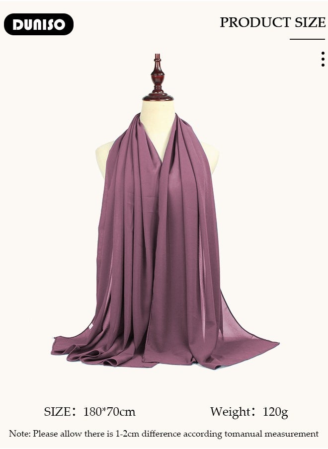 DUNISO - Women's Hijab, Premium Breathable Chiffon Hijab, Stylish and Comfortable Hijab Scarfs,  Very Comfy & Good for Everyday Use, Versatile and Artistic Scarf for Women - Image 1